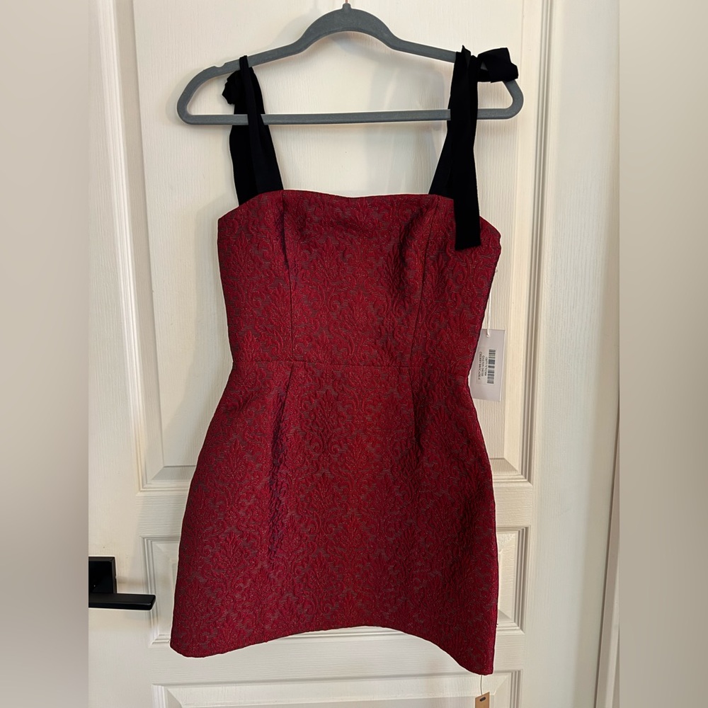 Reformation Gaston Cherry Red Mini Dress Size 4